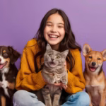 teenage-girl-with-dark-hair-casual-clothes-smiling-brightly-dogs-cats-purple-background_1213709-3274